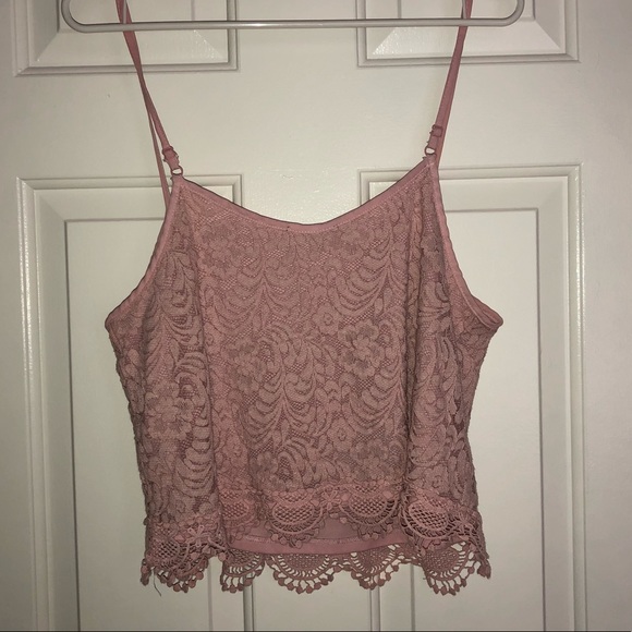 Box 2 Ambiance Pink Floral Lace Crop Top - Picture 2 of 5